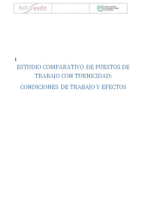Estudio comparativo de puestos de trabajo con turnicidad: condiciones de trabajo y efectos