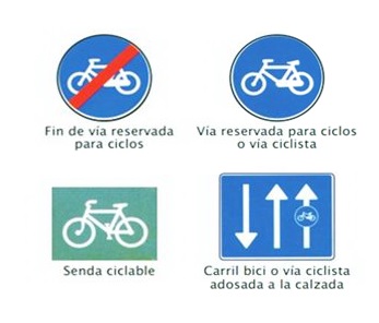 Señales de tráfico específicas para ciclistas