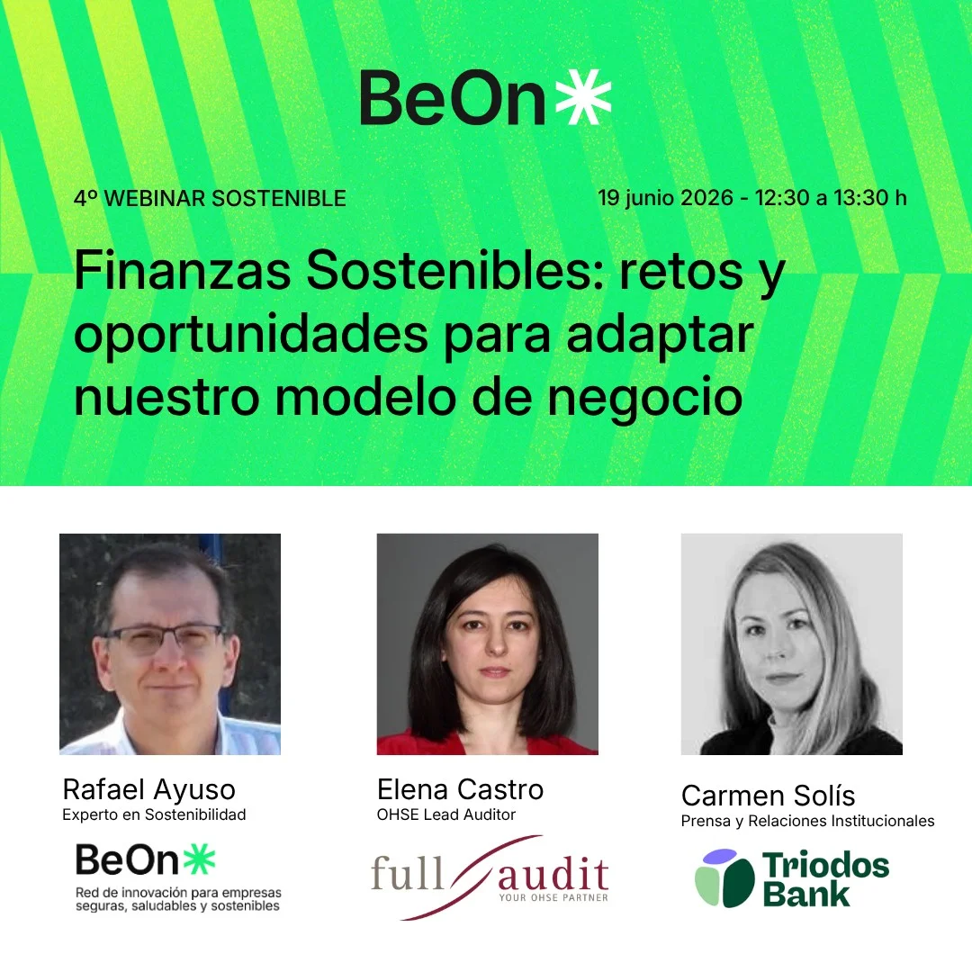 webinar sobre finanzas sostenibles donde participa Elena Castro, Auditora de Full Audit