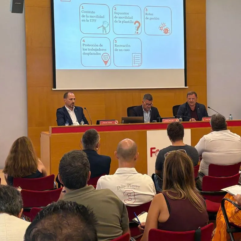 Sergi Jarque, Jefe de la Oficina de Prevención de Riesgos Laborales de la Universitat Pompeu Fabra, cuenta su experiencia en la gestión preventiva de movilidad internacional de trabajadores de la UPF